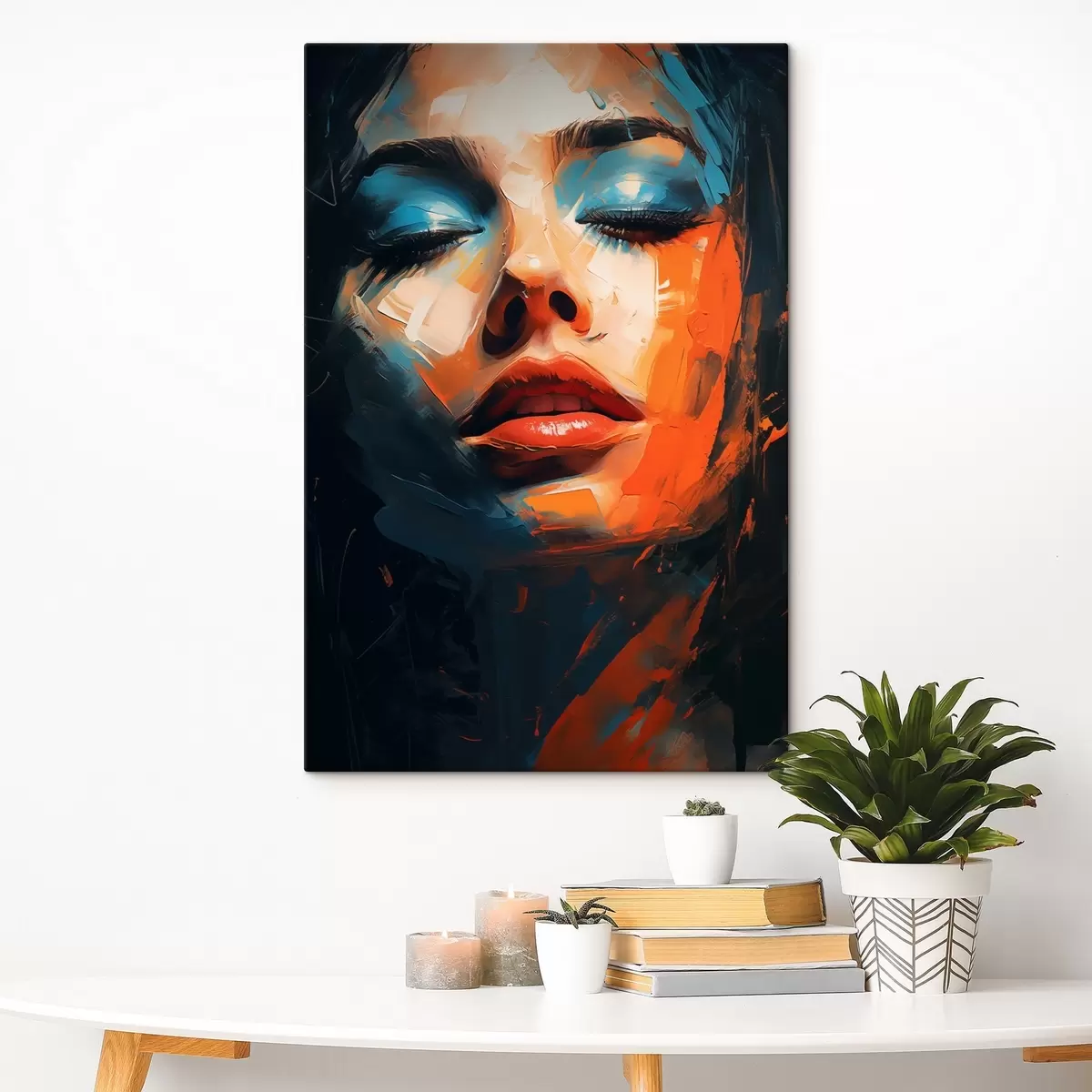 murales de pared Rostro de niña con pintura s46377