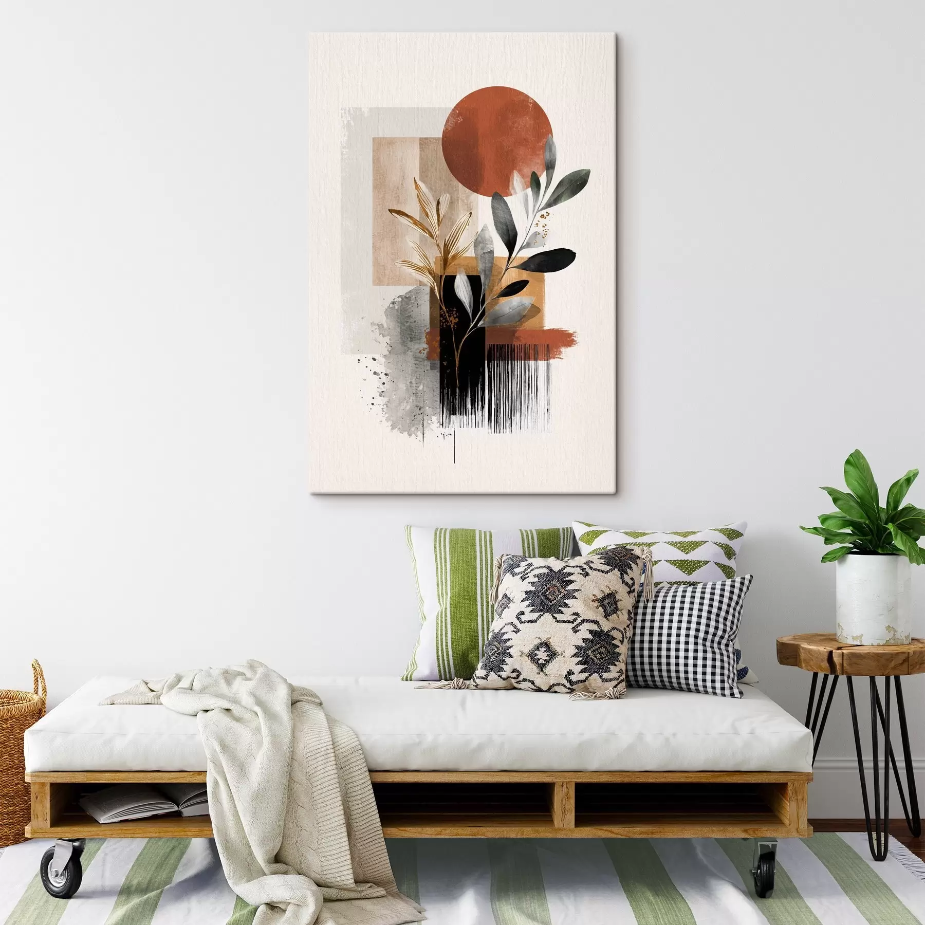 murales de pared Geometría y abstracción de hojas s46388