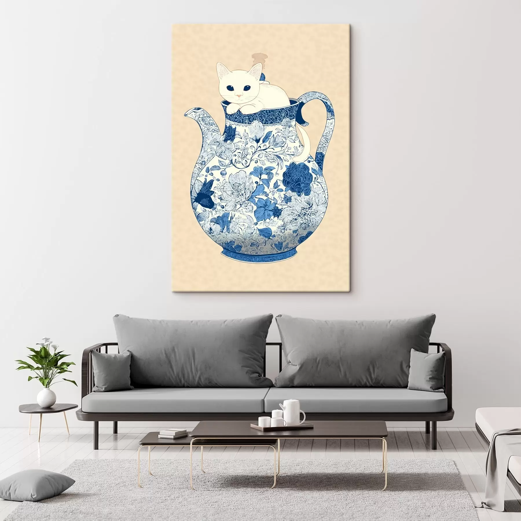 murales de pared Gato en jarra s46432