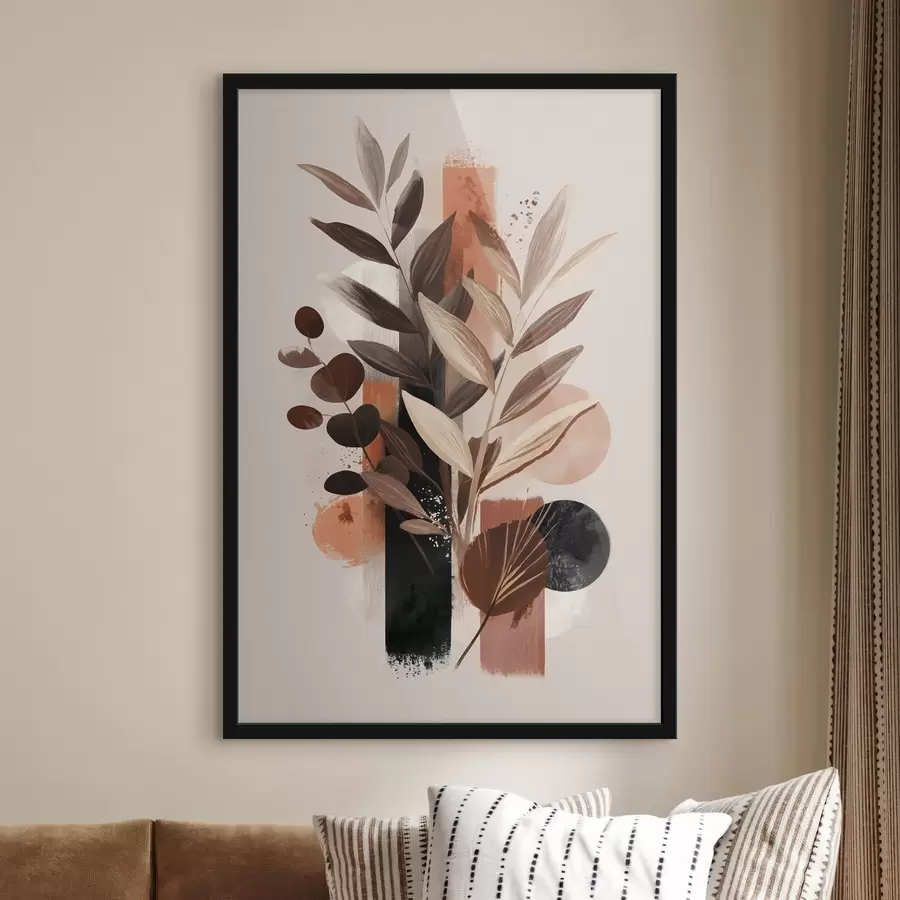 murales de pared Hojas abstractas f46376