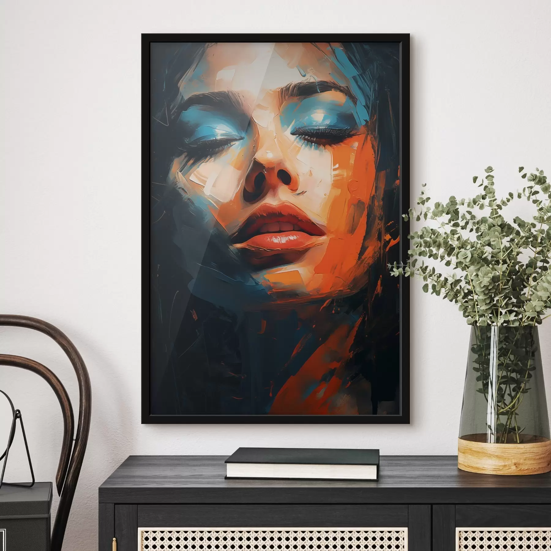 murales de pared Rostro de niña con pintura f46377