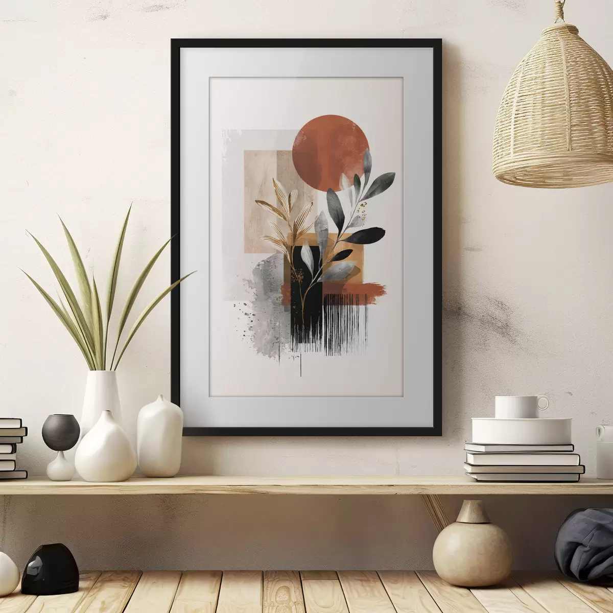 Poster Geometría y abstracción de hojas f46388
