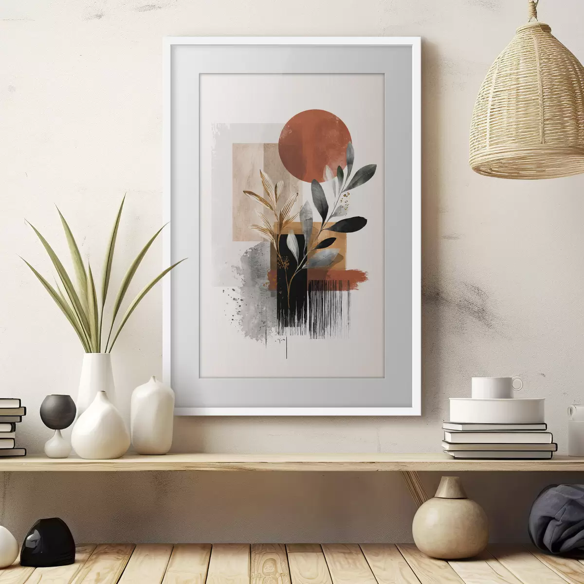 Poster Geometría y abstracción de hojas f46388