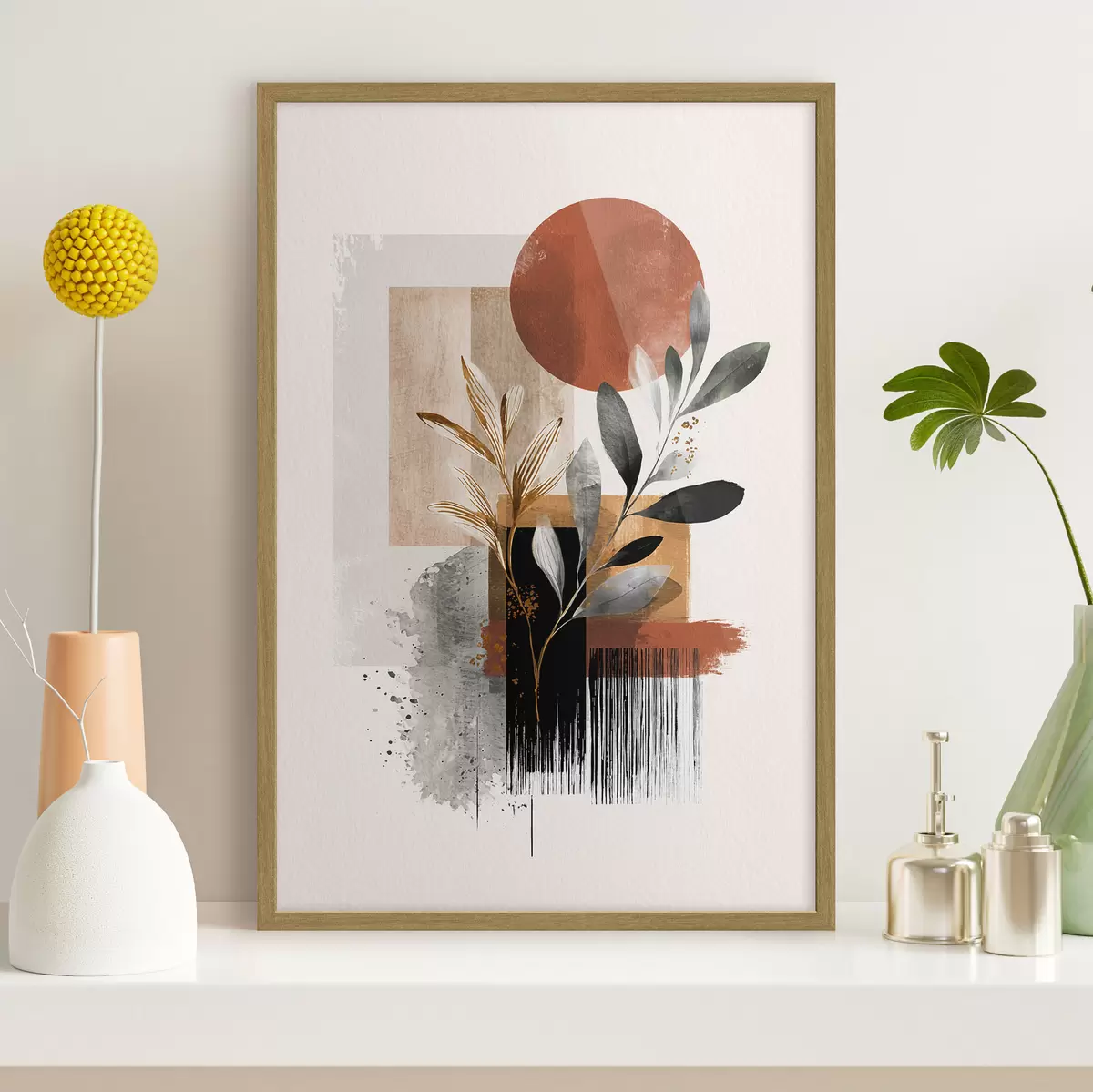 Poster Geometría y abstracción de hojas f46388