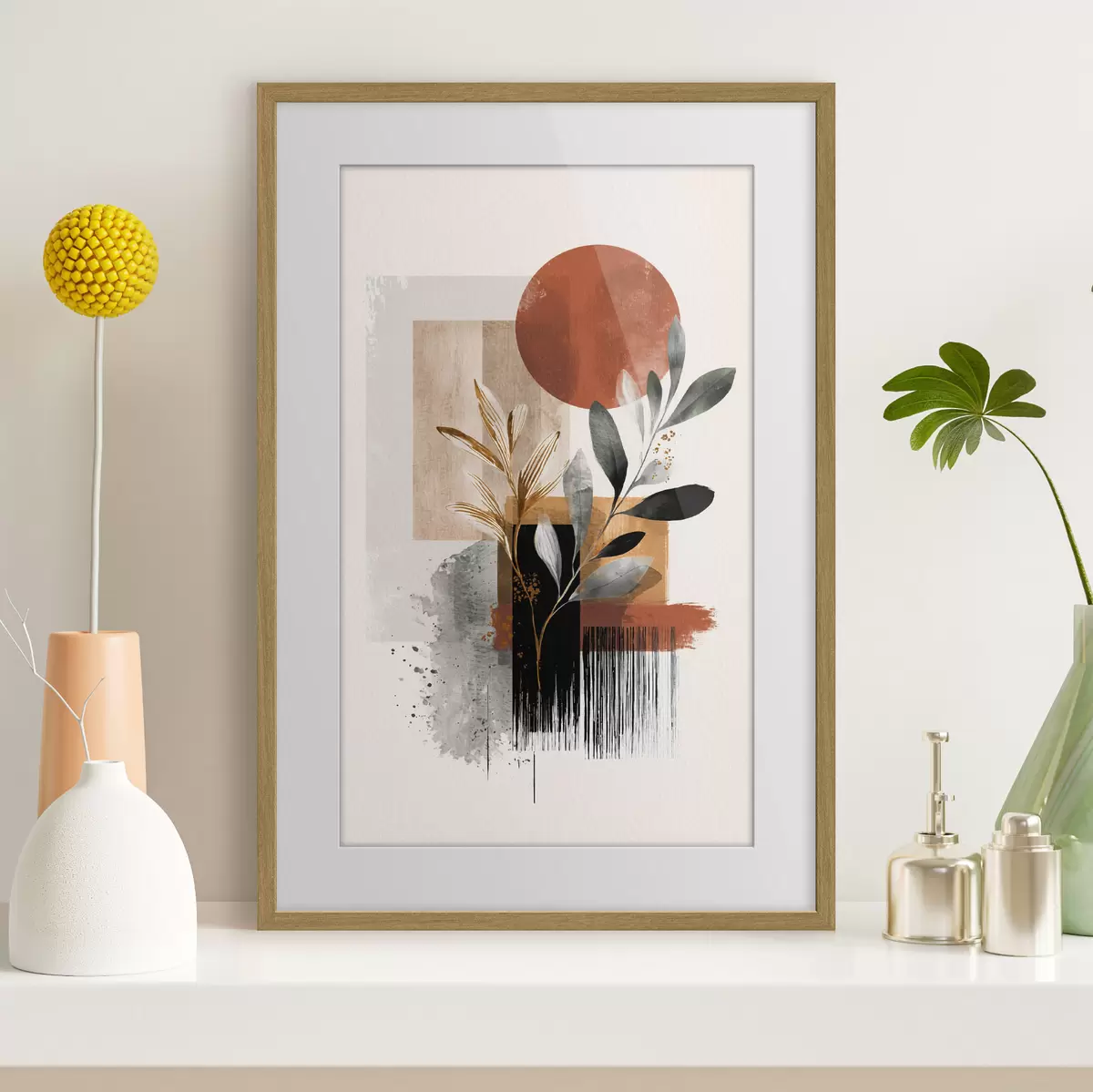 Poster Geometría y abstracción de hojas f46388
