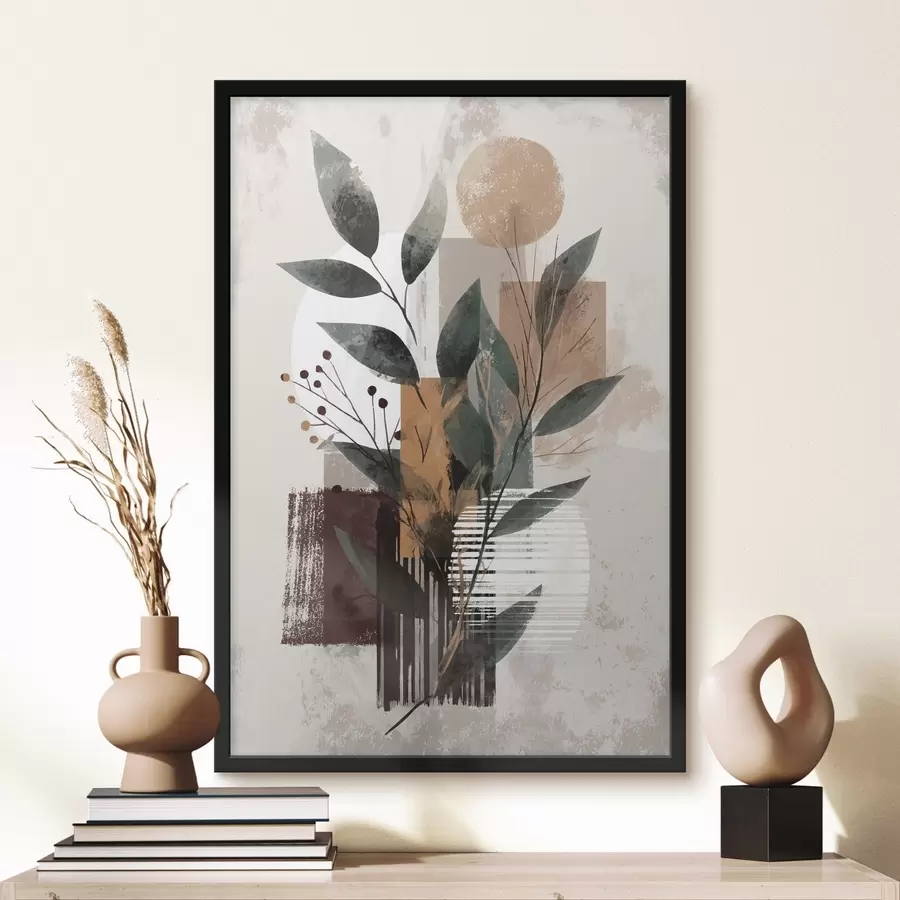 murales de pared Abstracción de hojas f46393