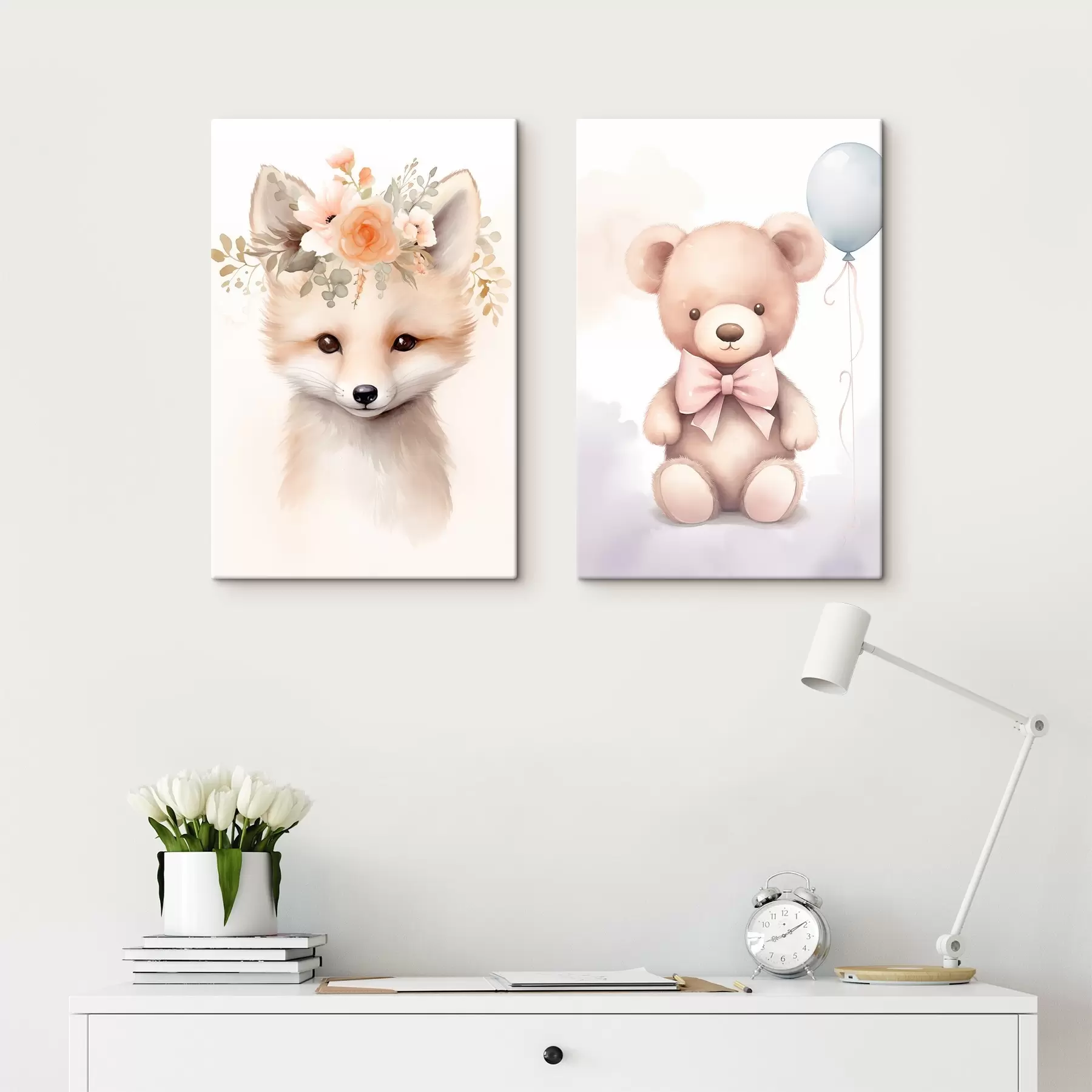 murales de pared Zorro y oso m00921