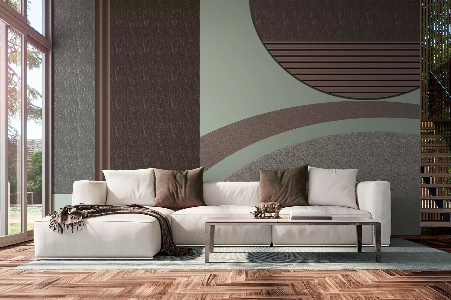 murales de pared geometría abstracta con textura  w04631