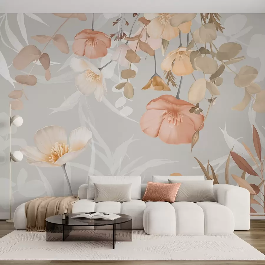 murales de pared Flores en el follaje w04779