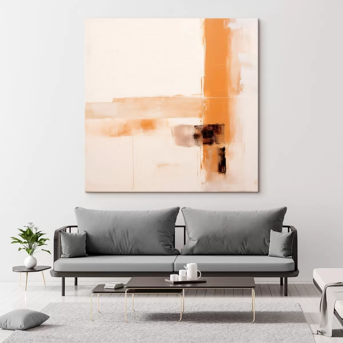 murales de pared Abstracción naranja y marrón s46307