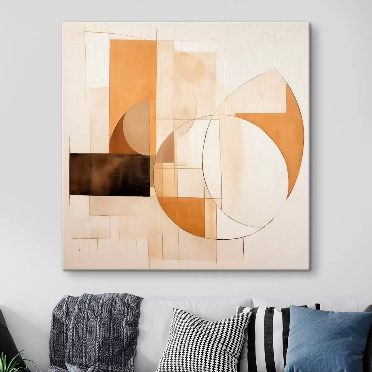 murales de pared Composición abstracta minimalista en tonos cálidos s46321