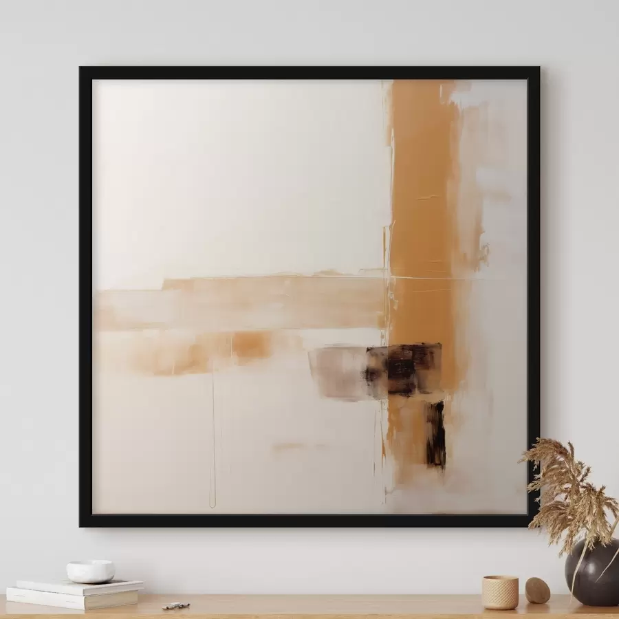 murales de pared Abstracción naranja y marrón f46307