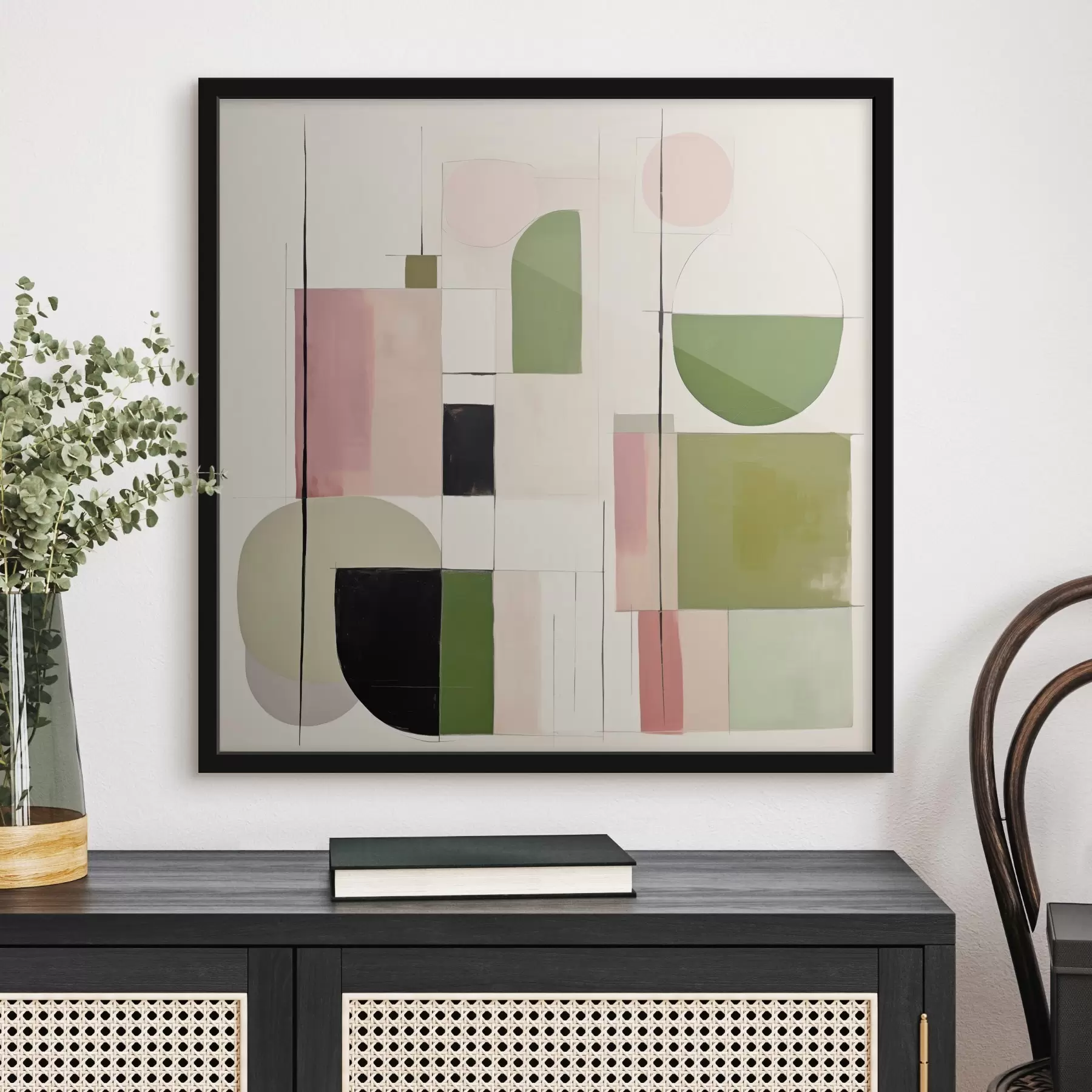 murales de pared Arte abstracto con bloques y líneas coloridas f46313