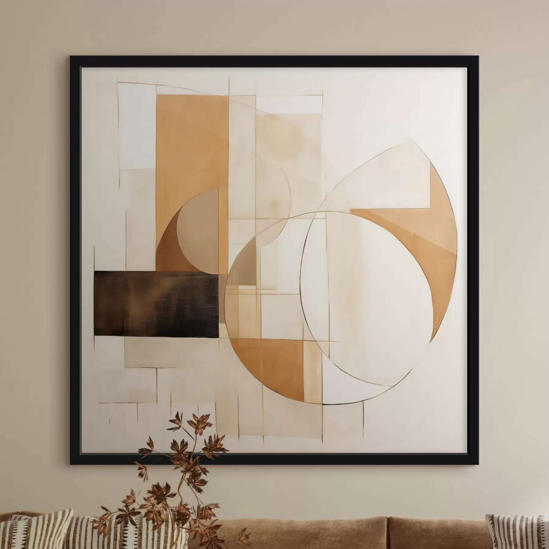 murales de pared Composición abstracta minimalista en tonos cálidos f46321