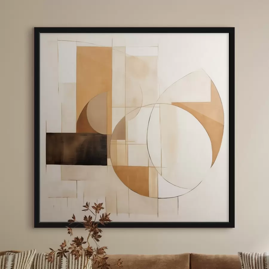murales de pared Composición abstracta minimalista en tonos cálidos f46321