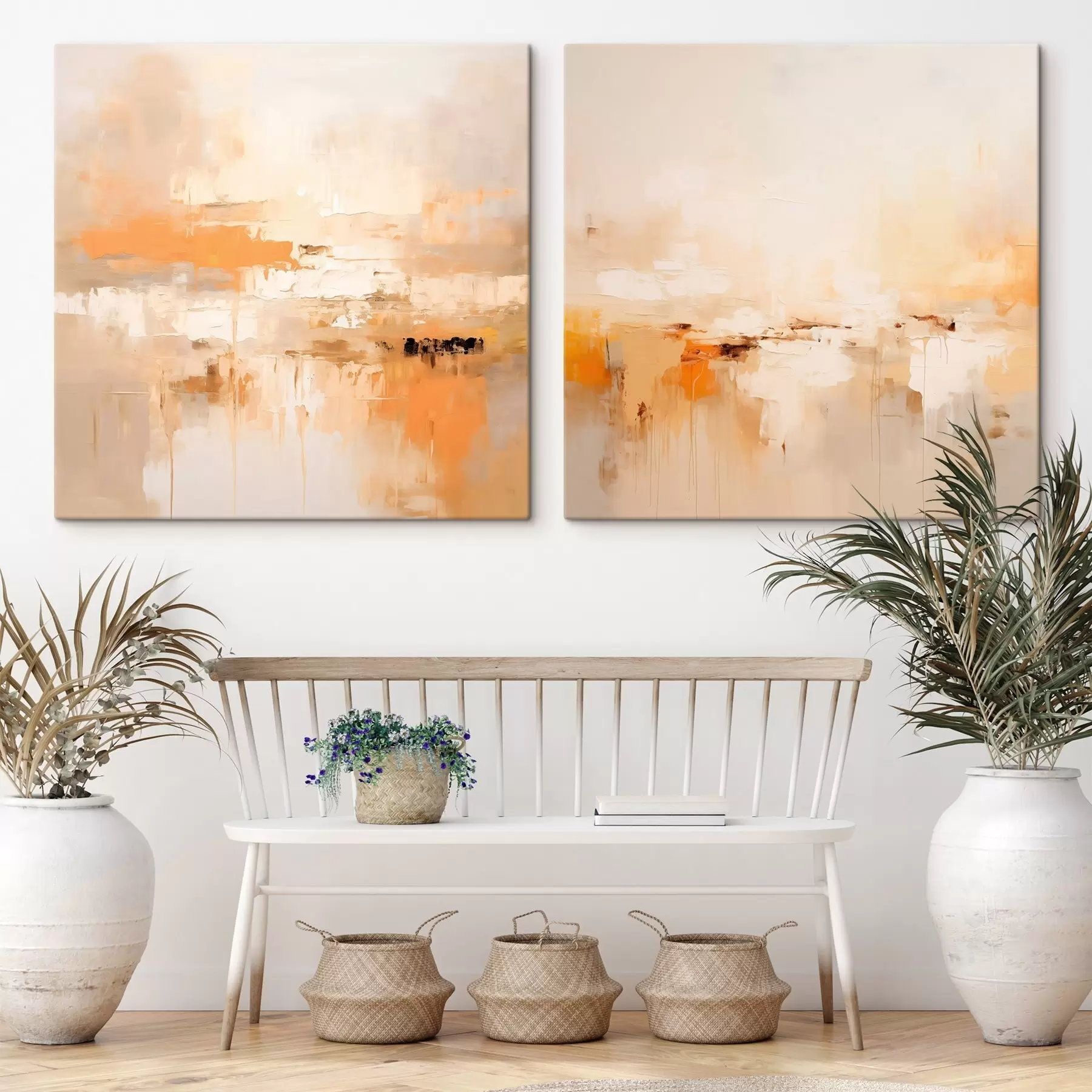 murales de pared Pintura abstracta ligera en tonos otoñales m00895