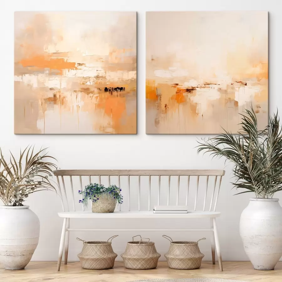 murales de pared Pintura abstracta ligera en tonos otoñales m00895