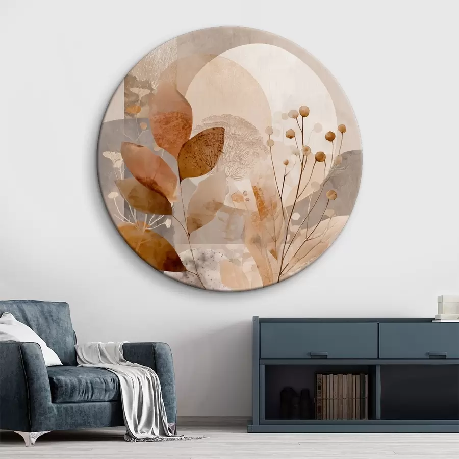 murales de pared Estampado floral en beige y marrón r46308