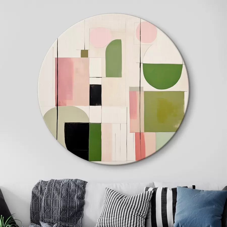 murales de pared Arte abstracto con bloques y líneas coloridas r46313