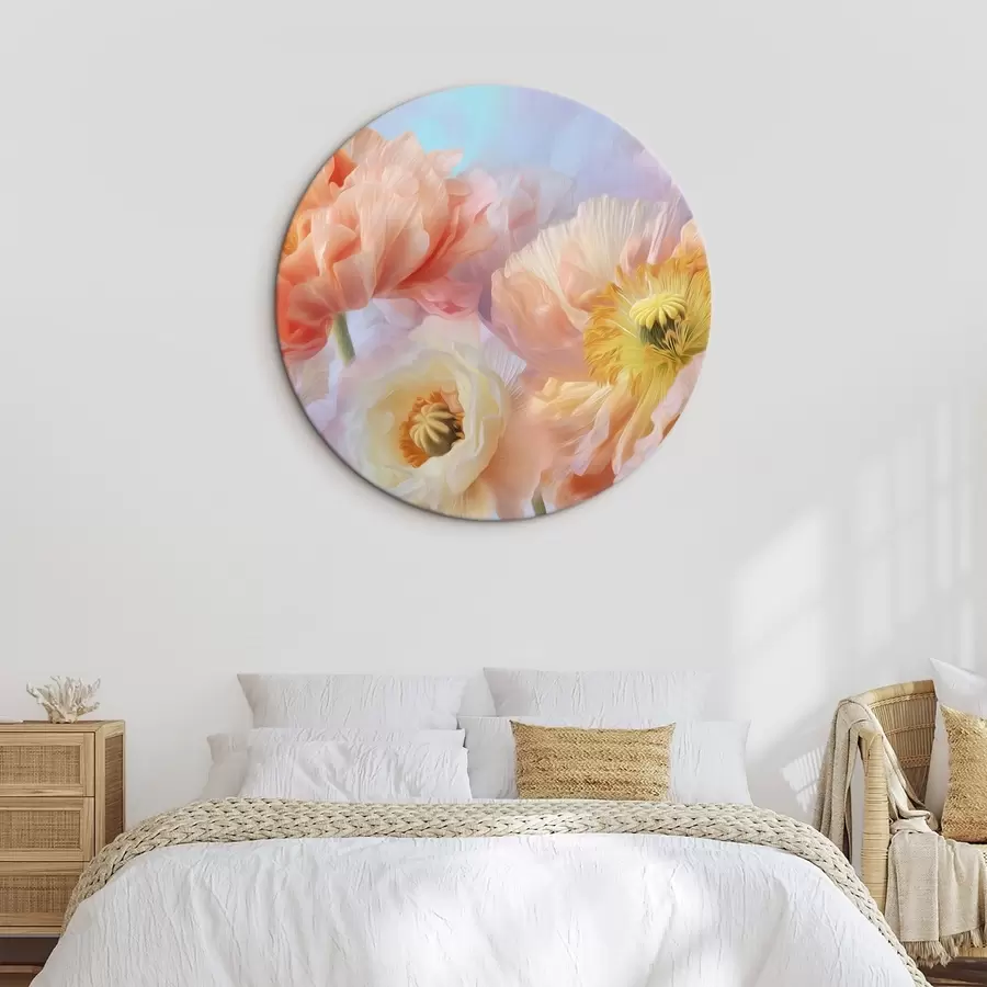 murales de pared Delicadas flores en tonos pastel con una iluminación suave r46160