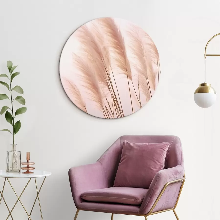 murales de pared Hierbas ligeras con copas esponjosas sobre un fondo pálido r46179