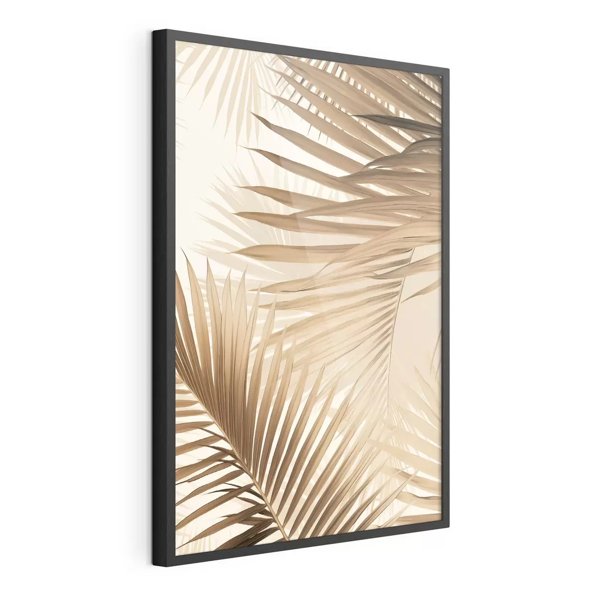 Poster Hojas de palmera abstractas en tonos marrones, tropical, botánico, naturaleza, minimalista, elegante, diseño moderno f46275
