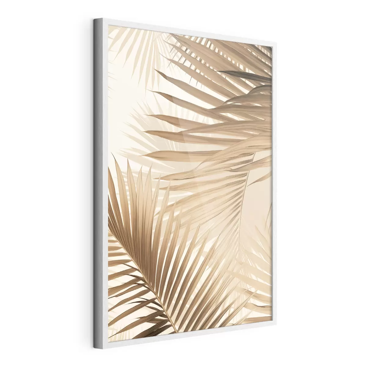 Poster Hojas de palmera abstractas en tonos marrones, tropical, botánico, naturaleza, minimalista, elegante, diseño moderno f46275