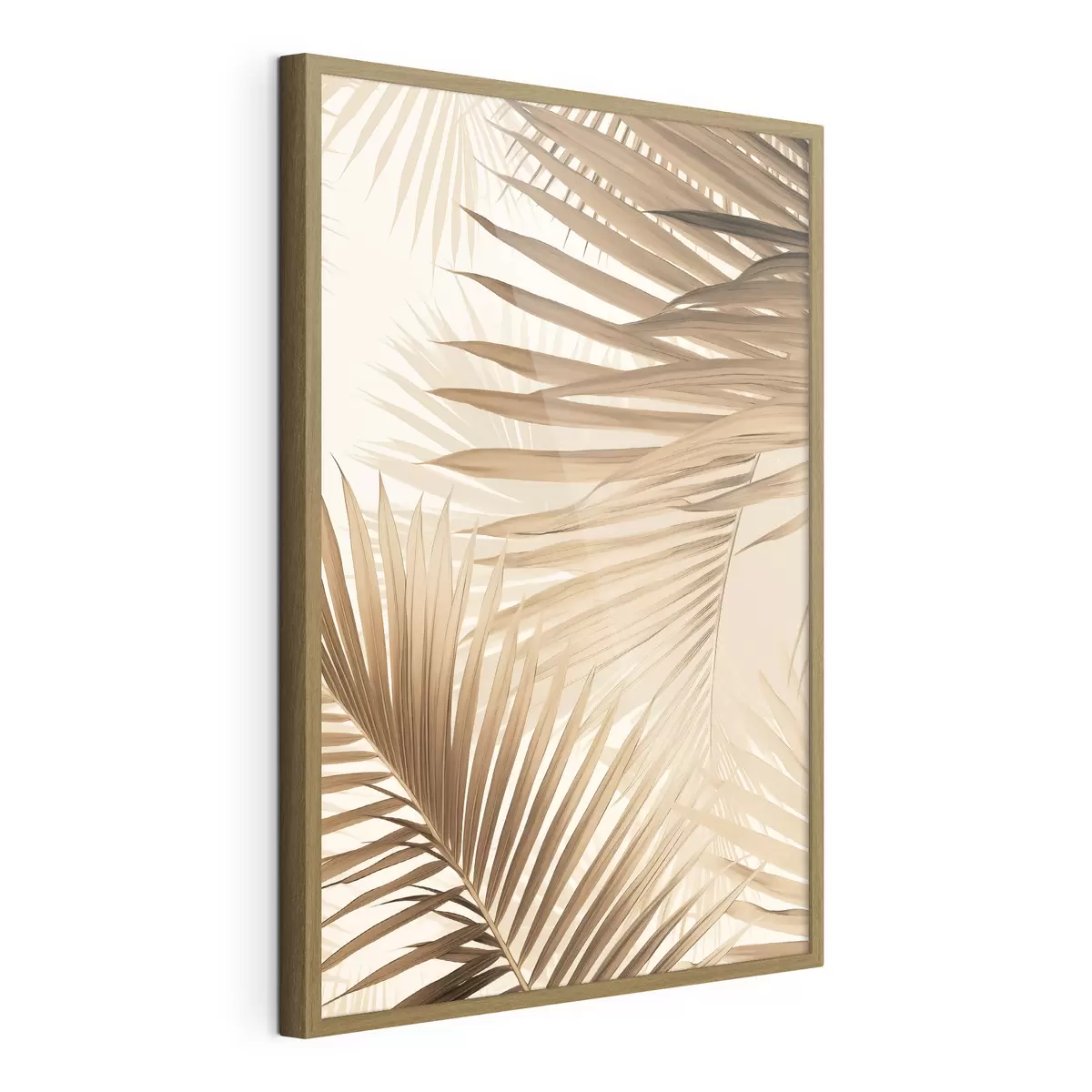Poster Hojas de palmera abstractas en tonos marrones, tropical, botánico, naturaleza, minimalista, elegante, diseño moderno f46275