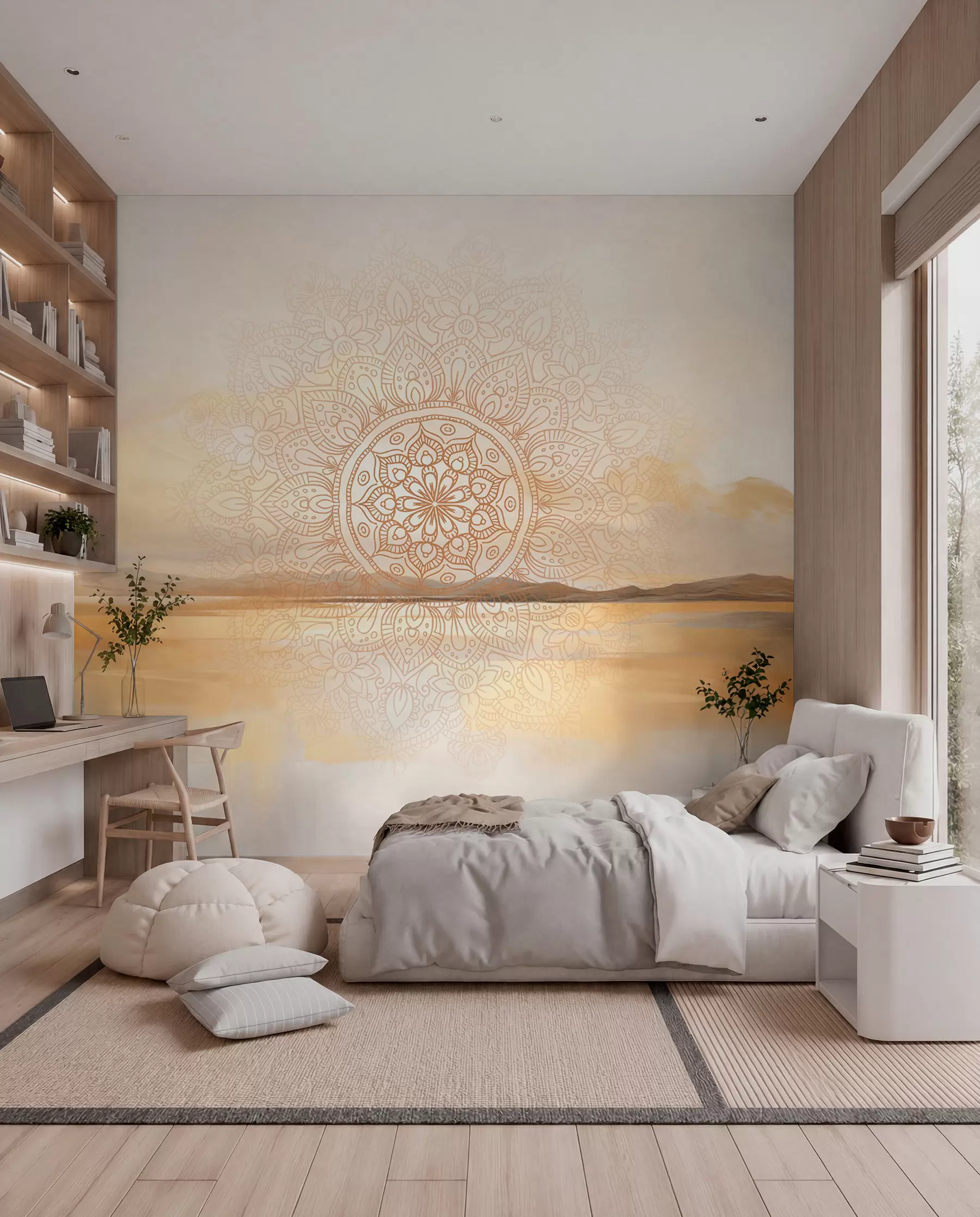 murales de pared Mandala junto al agua w09491