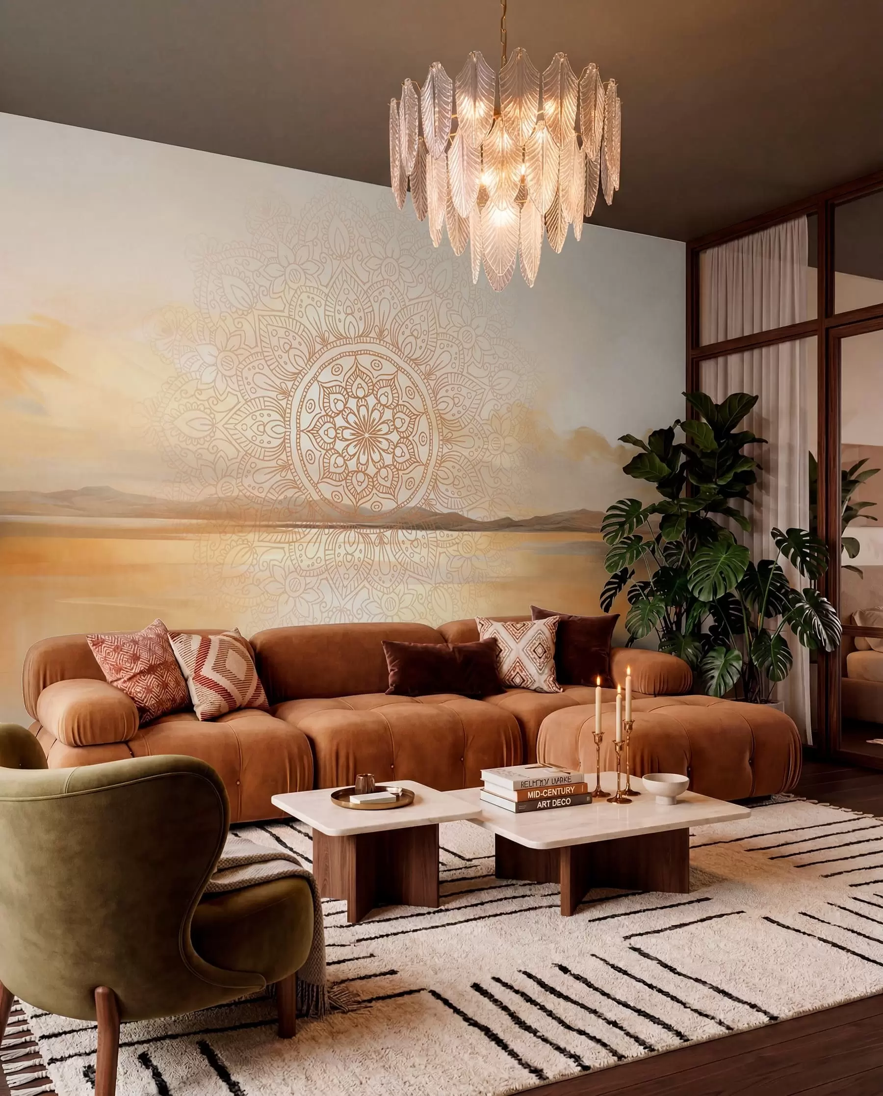 murales de pared Mandala junto al agua w09491