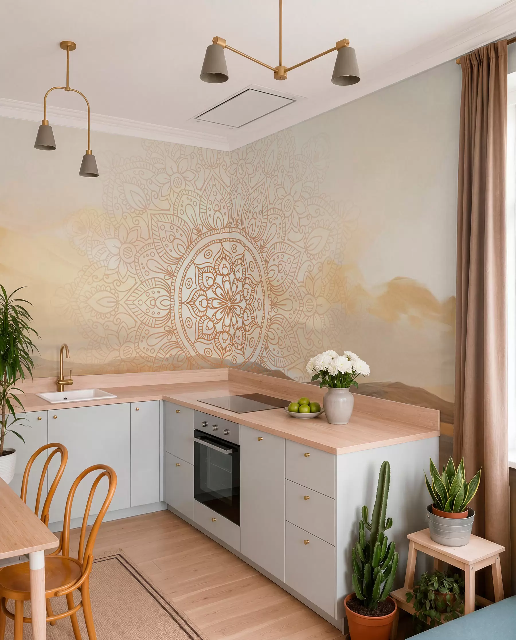 murales de pared Mandala junto al agua w09491