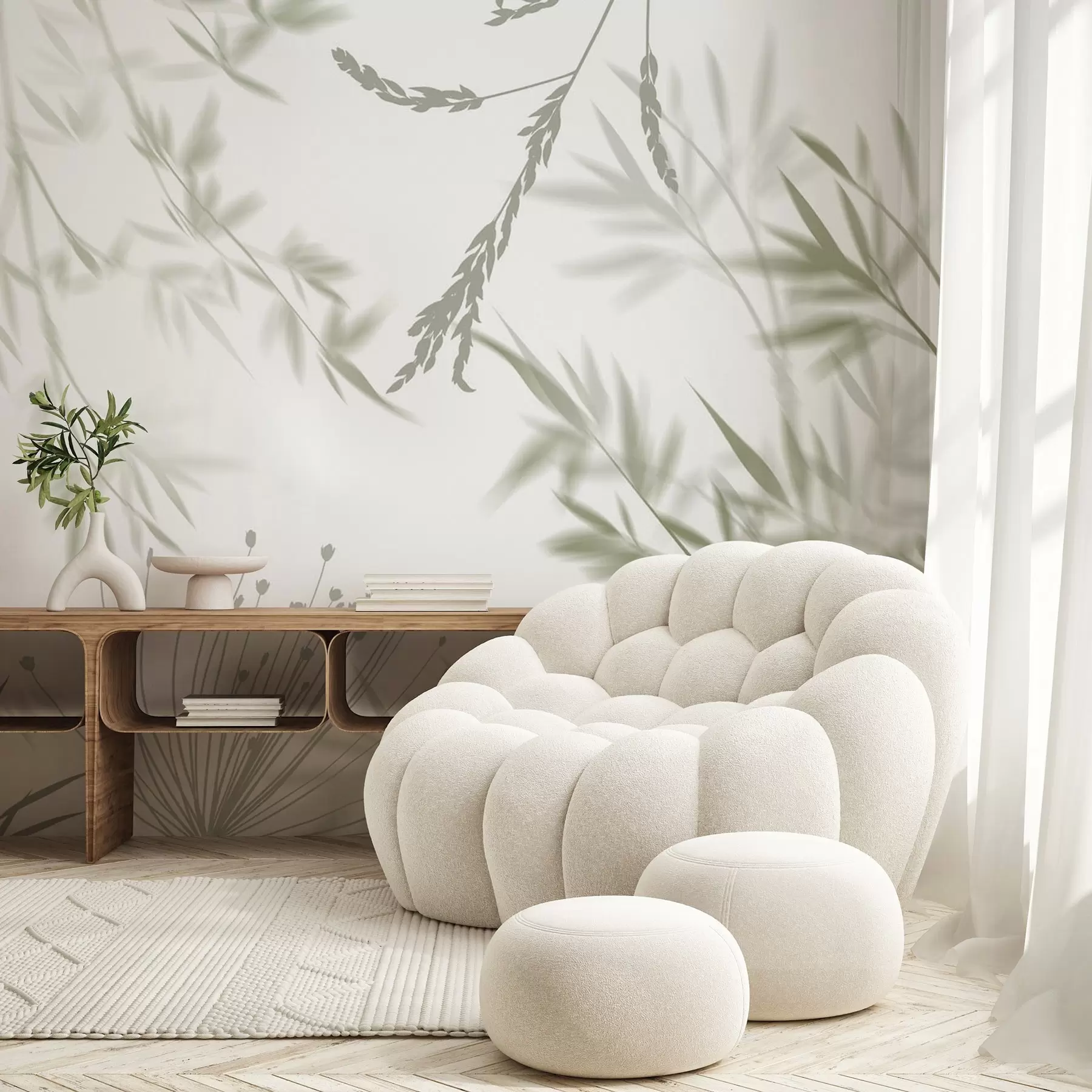 murales de pared Siluetas de follaje w04850