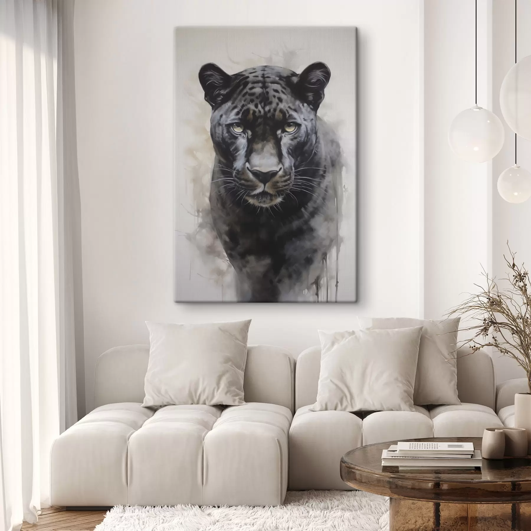 murales de pared Pintura imitación pantera s46433