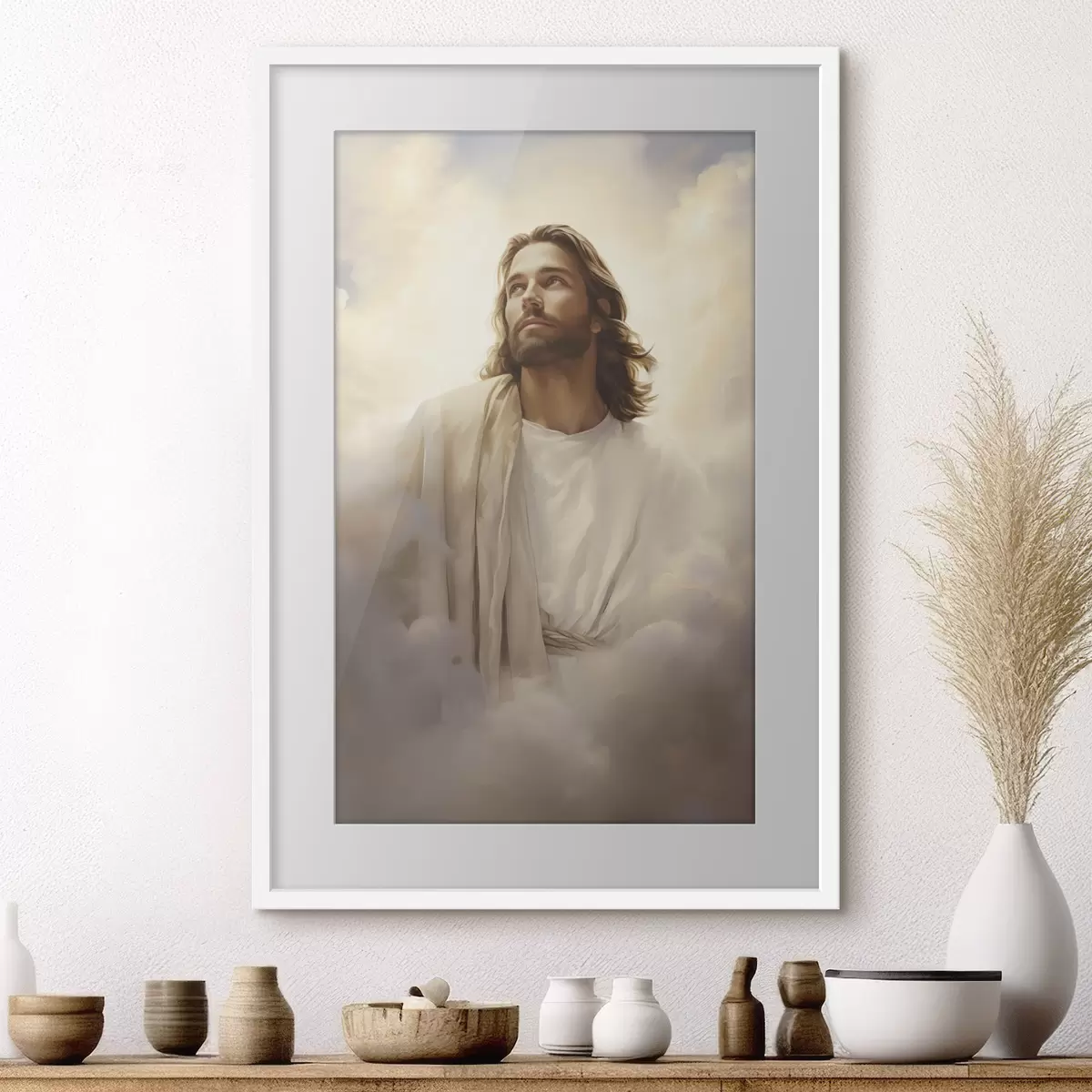 Poster Jesús entre las nubes f46445