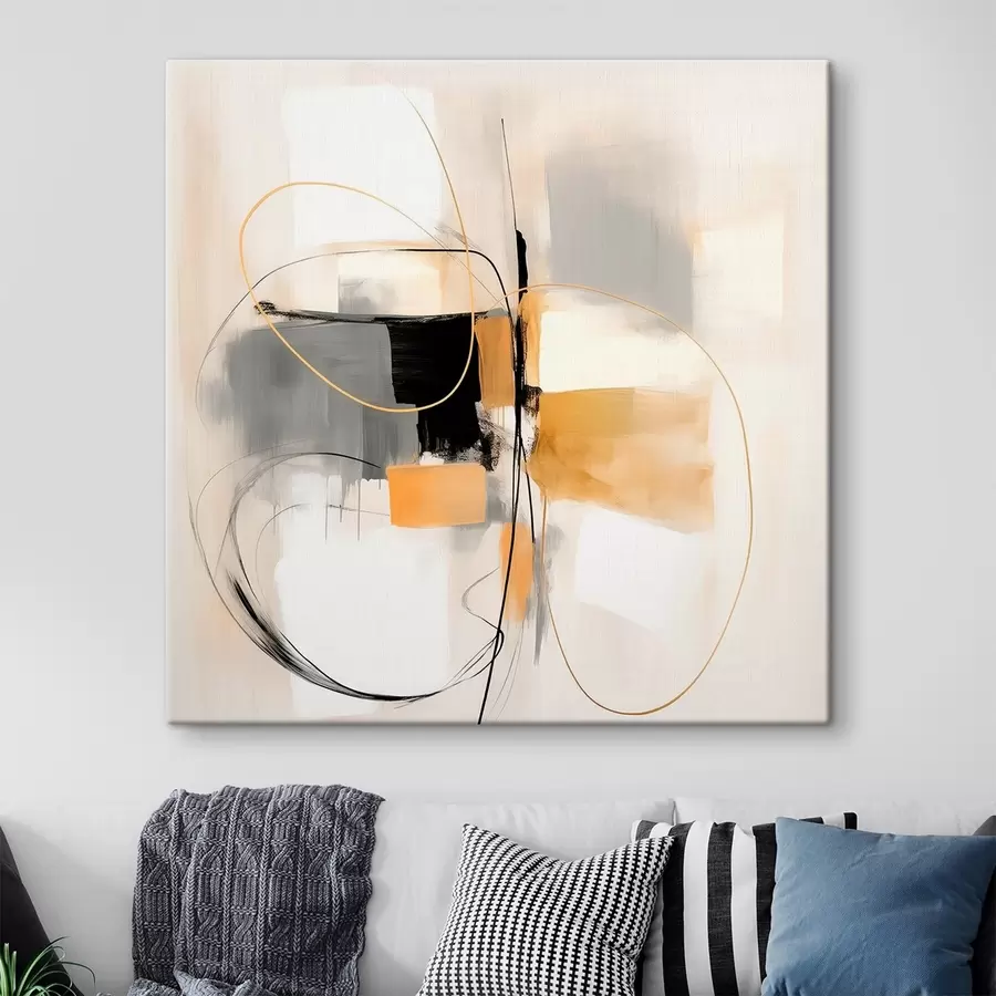 murales de pared Abstracto, líneas y formas en estilo óleo s46322