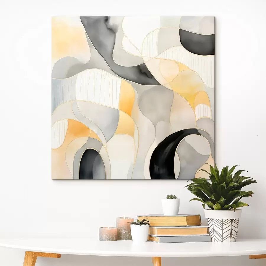 murales de pared Formas onduladas al estilo de la tinta alcohólica s46329