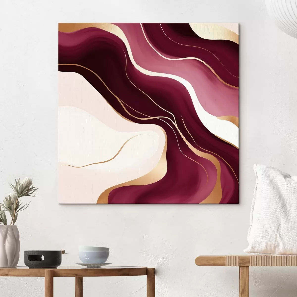 murales de pared Formas suaves, paleta de colores uva y rosa. s46330