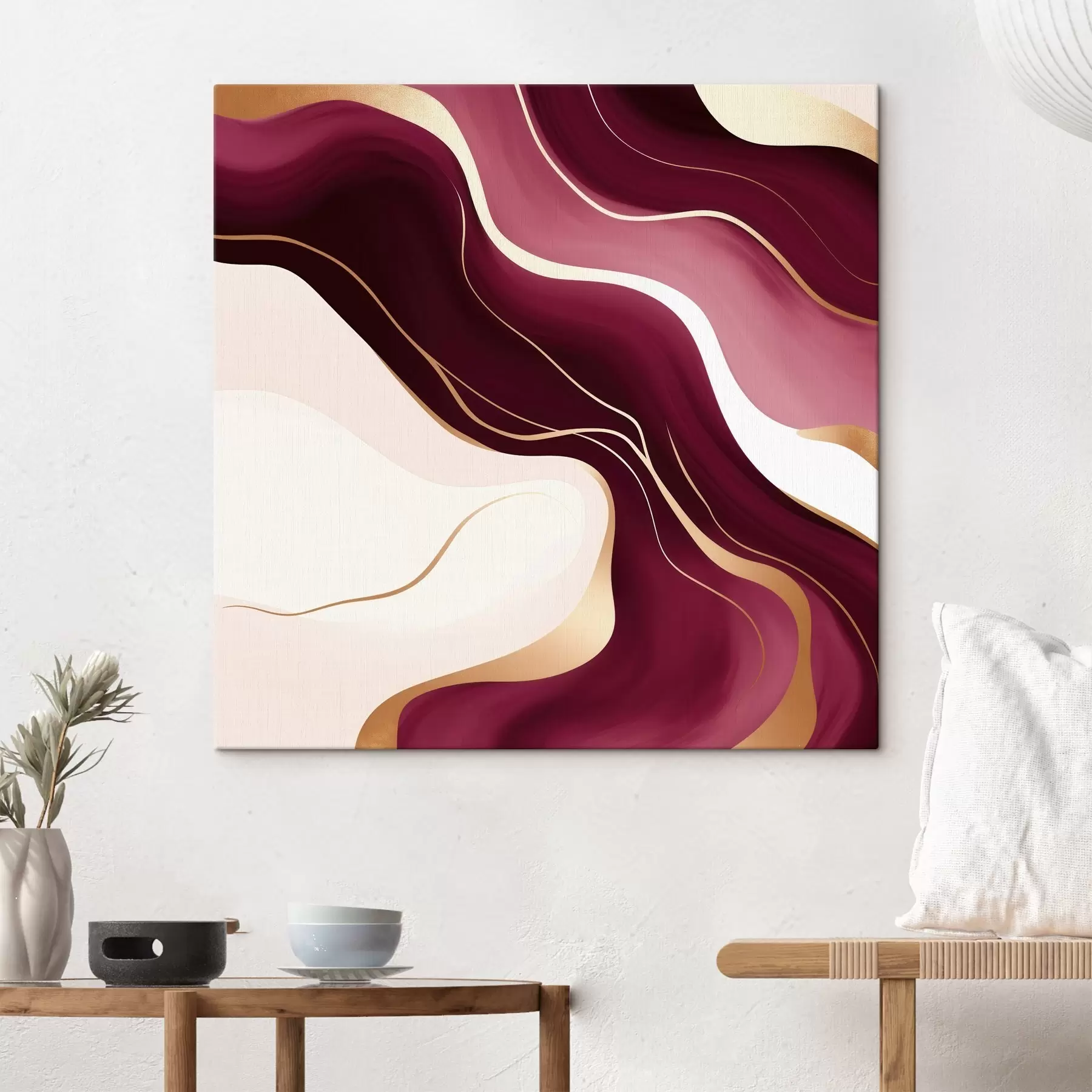 murales de pared Formas suaves, paleta de colores uva y rosa s46330