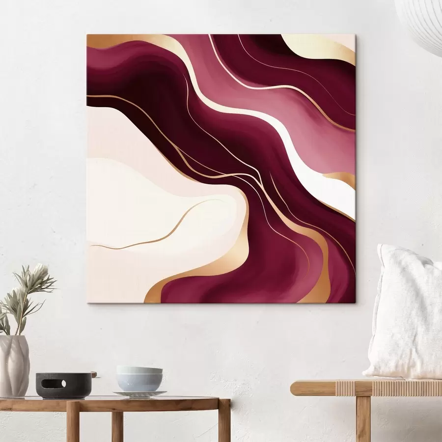 murales de pared Formas suaves, paleta de colores uva y rosa. s46330