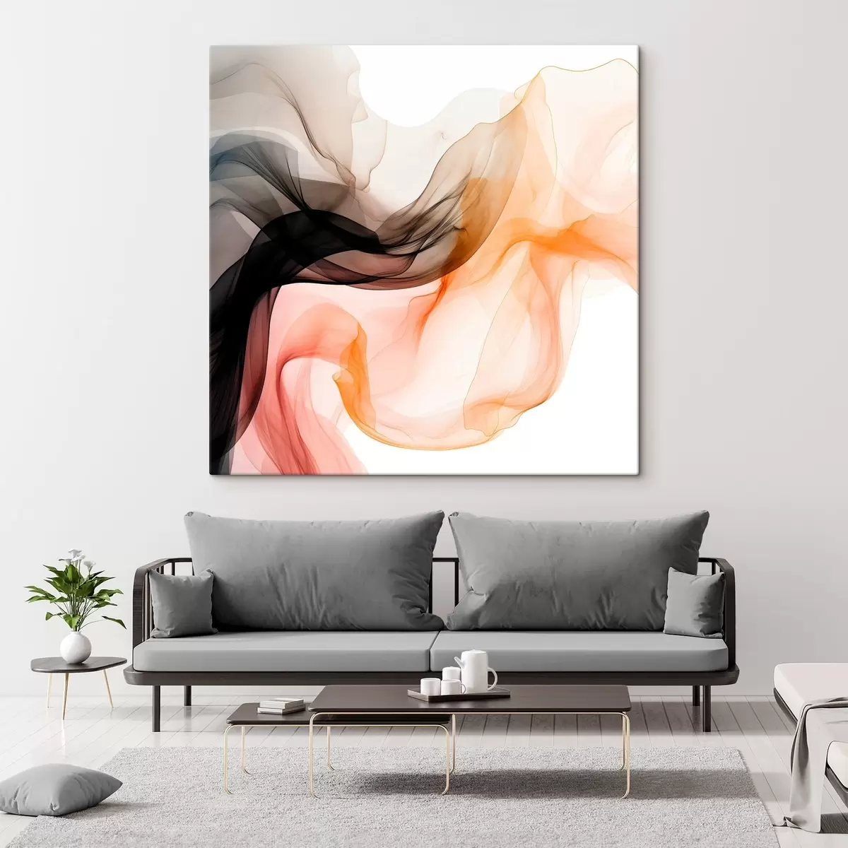 murales de pared Flujos de aire, abstracción transparente s46332