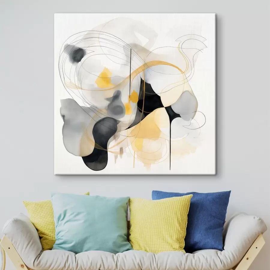 murales de pared Líneas caóticas y manchas en estilo moderno s46335