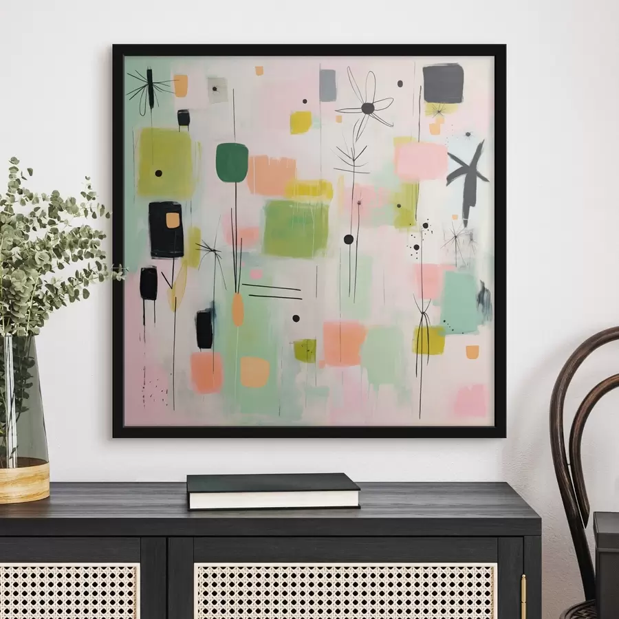 murales de pared Flores abstractas, composición ligera en estilo óleo. f46325