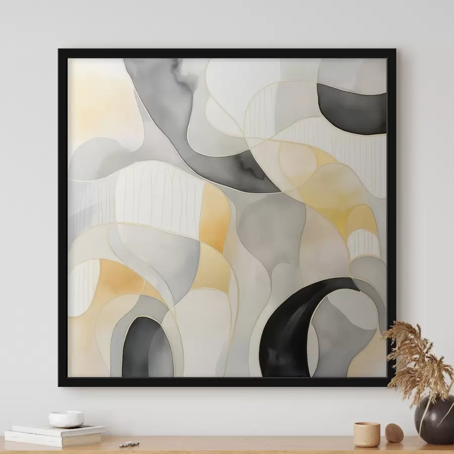 murales de pared Formas onduladas al estilo de la tinta alcohólica f46329