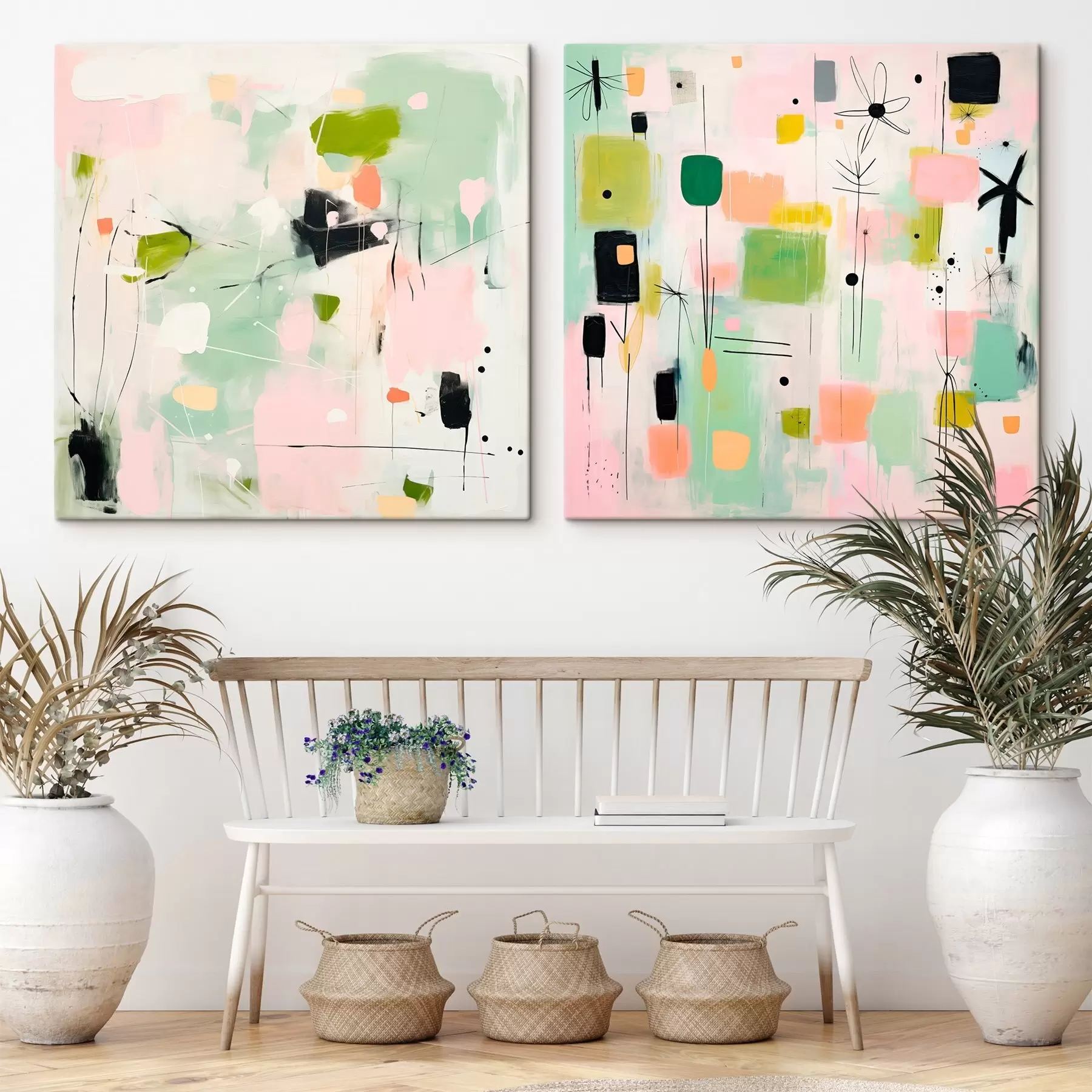 murales de pared Motivos florales de estilo moderno m00900