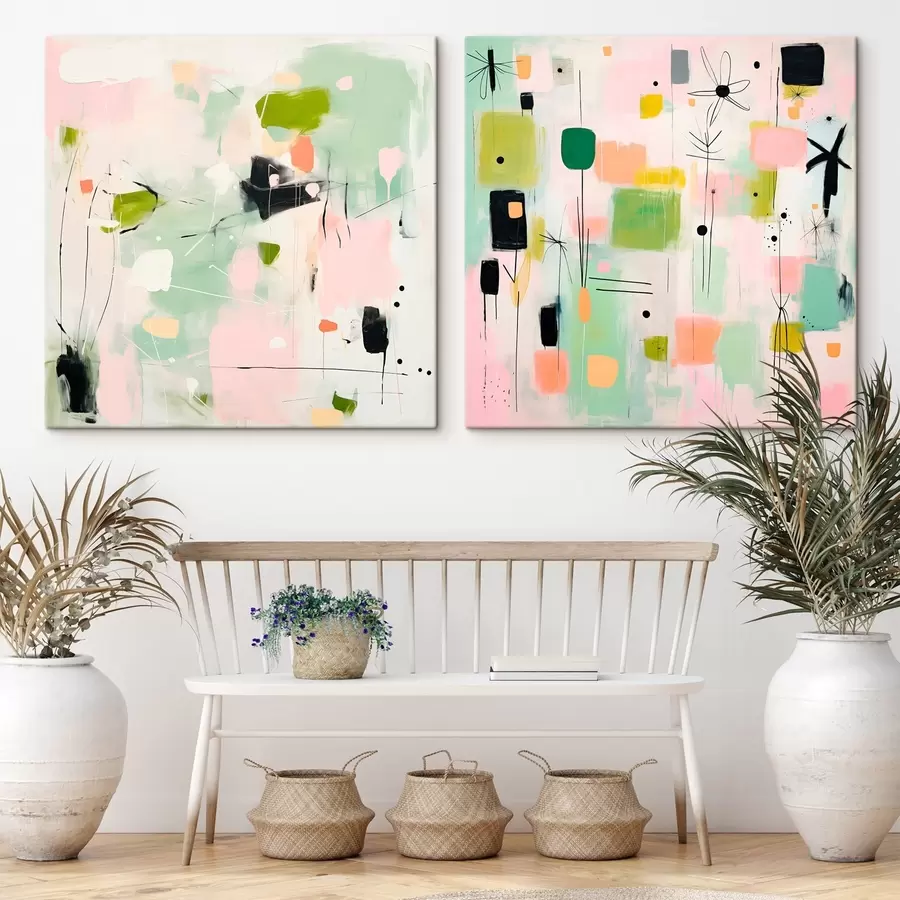 murales de pared Motivos florales de estilo moderno m00900