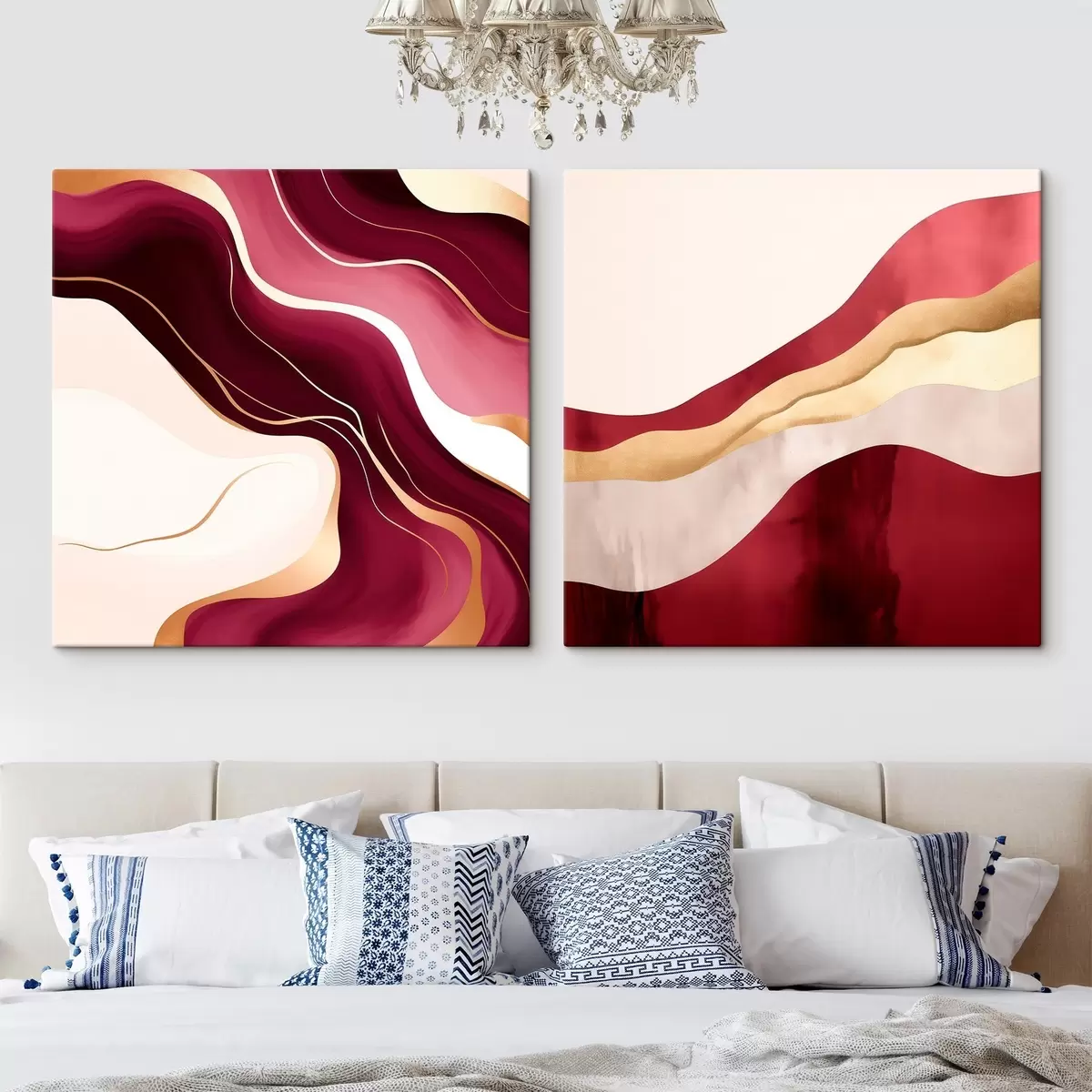 murales de pared Abstracción ondulada, tonos intensos m00903