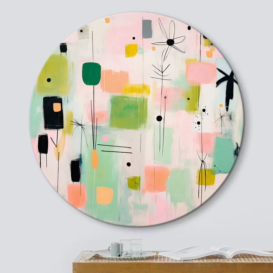 murales de pared Flores abstractas, composición ligera en estilo óleo r46325