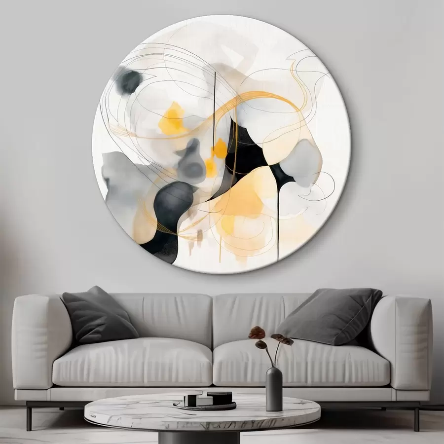 murales de pared Líneas caóticas y manchas en estilo moderno r46335