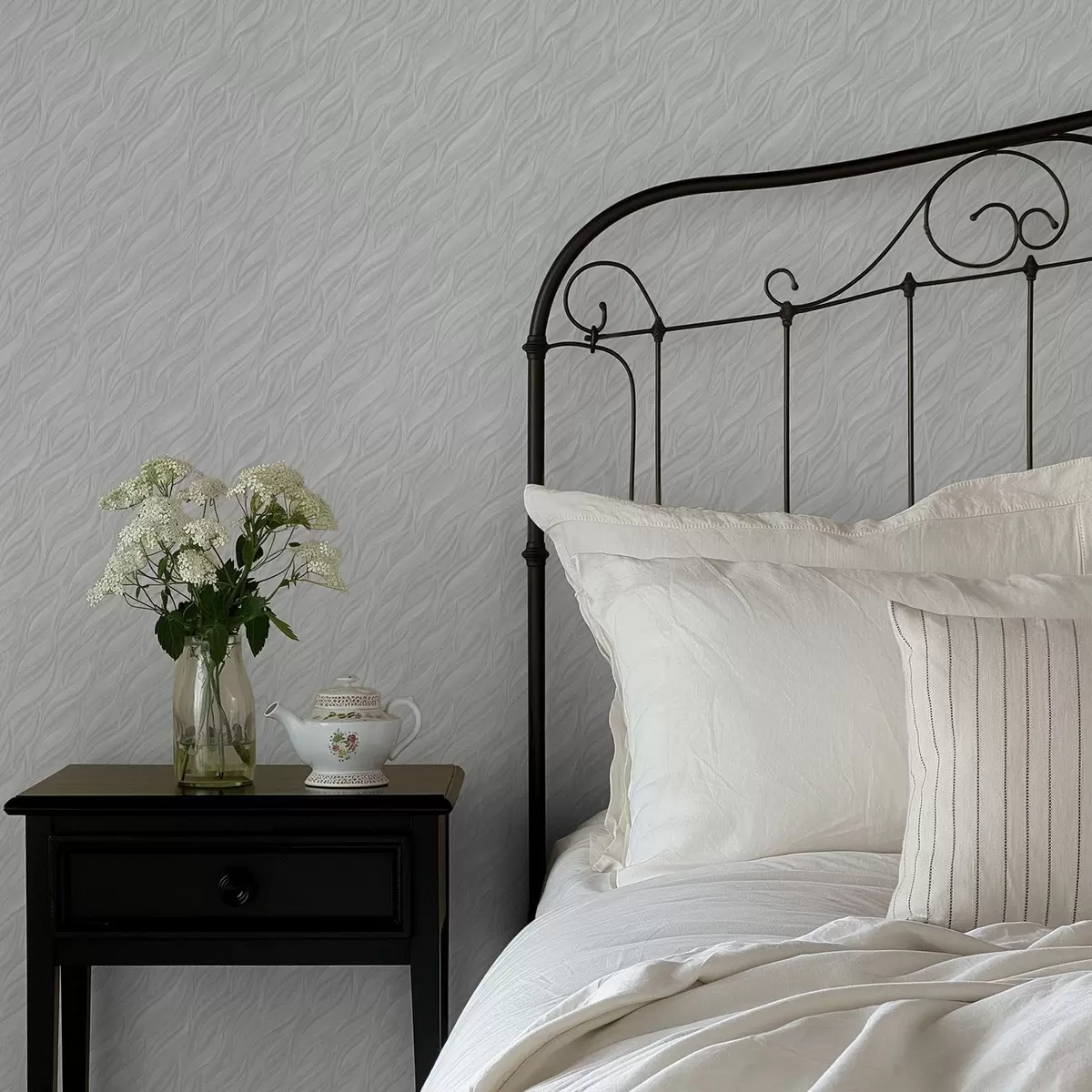 Papel pintado Ondas con textura, menta clara a00688v2