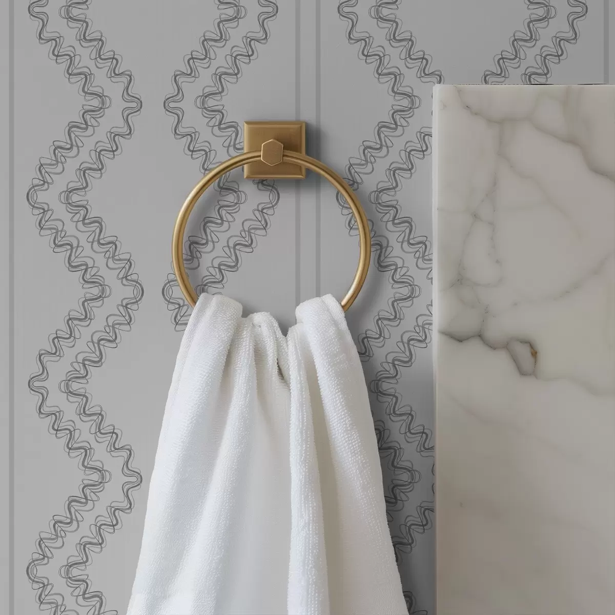 Papel pintado Zigzags de encaje, gris neutro a00689v2